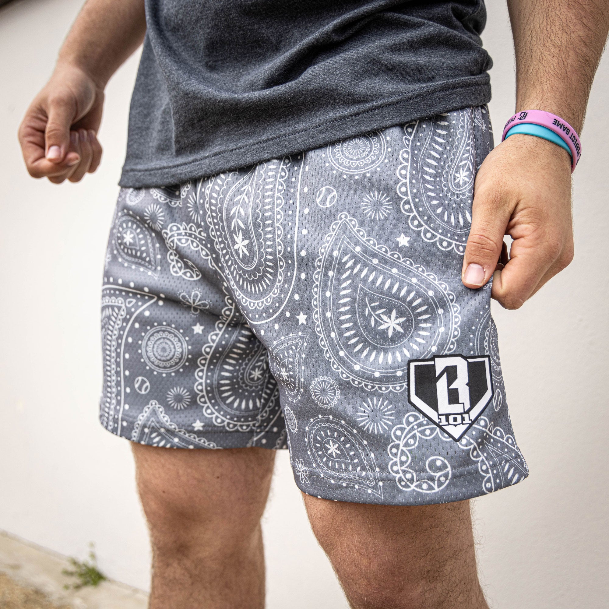 Paisley Shorts - Gray