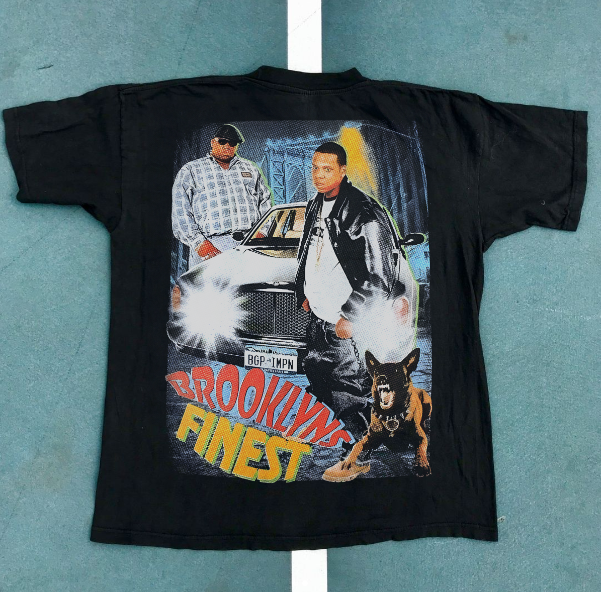 BROOKLYN'S FINEST HEAVYWEIGHT WASHED BLACK T-SHIRT