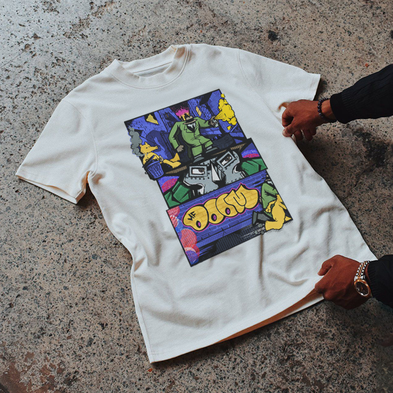 D00M COMIC HEAVYWEIGHT WHITE T-SHIRT