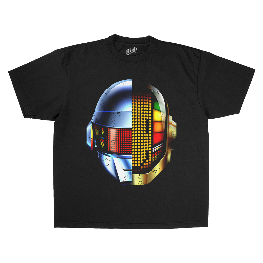 DAFT PUNK GET LUCKY HEAVY WEIGHT BLACK T-SHIRT