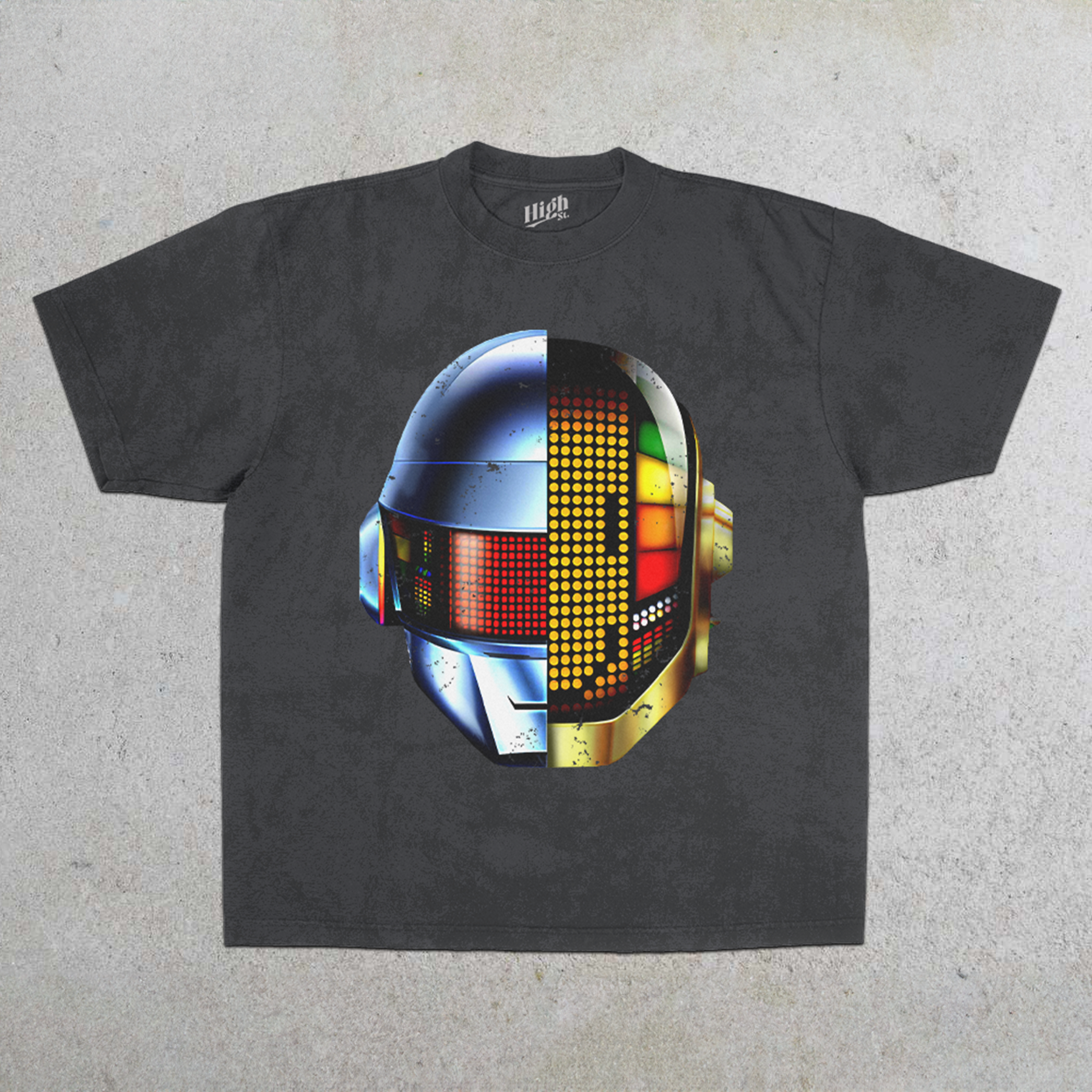 DAFT PUNK GET LUCKY HEAVY WEIGHT BLACK T-SHIRT