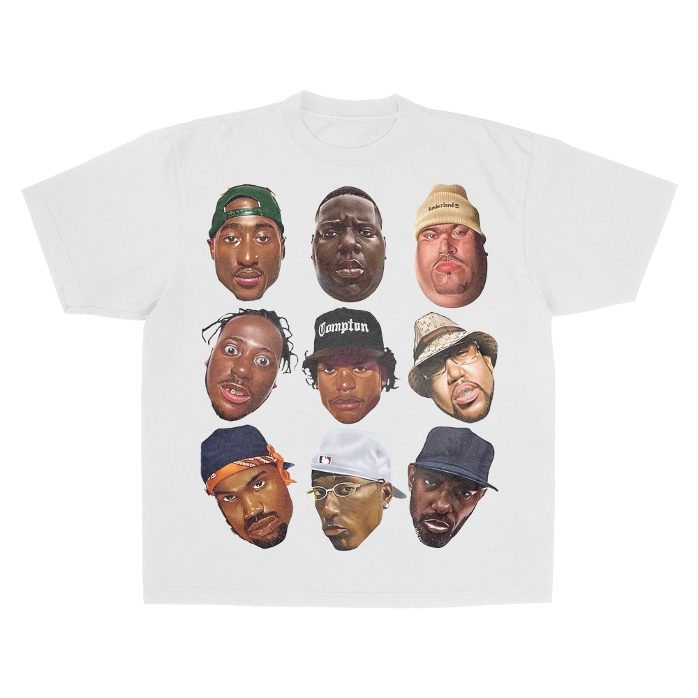 RAP LEGENDS HEAVY WEIGHT WHITE T-SHIRT