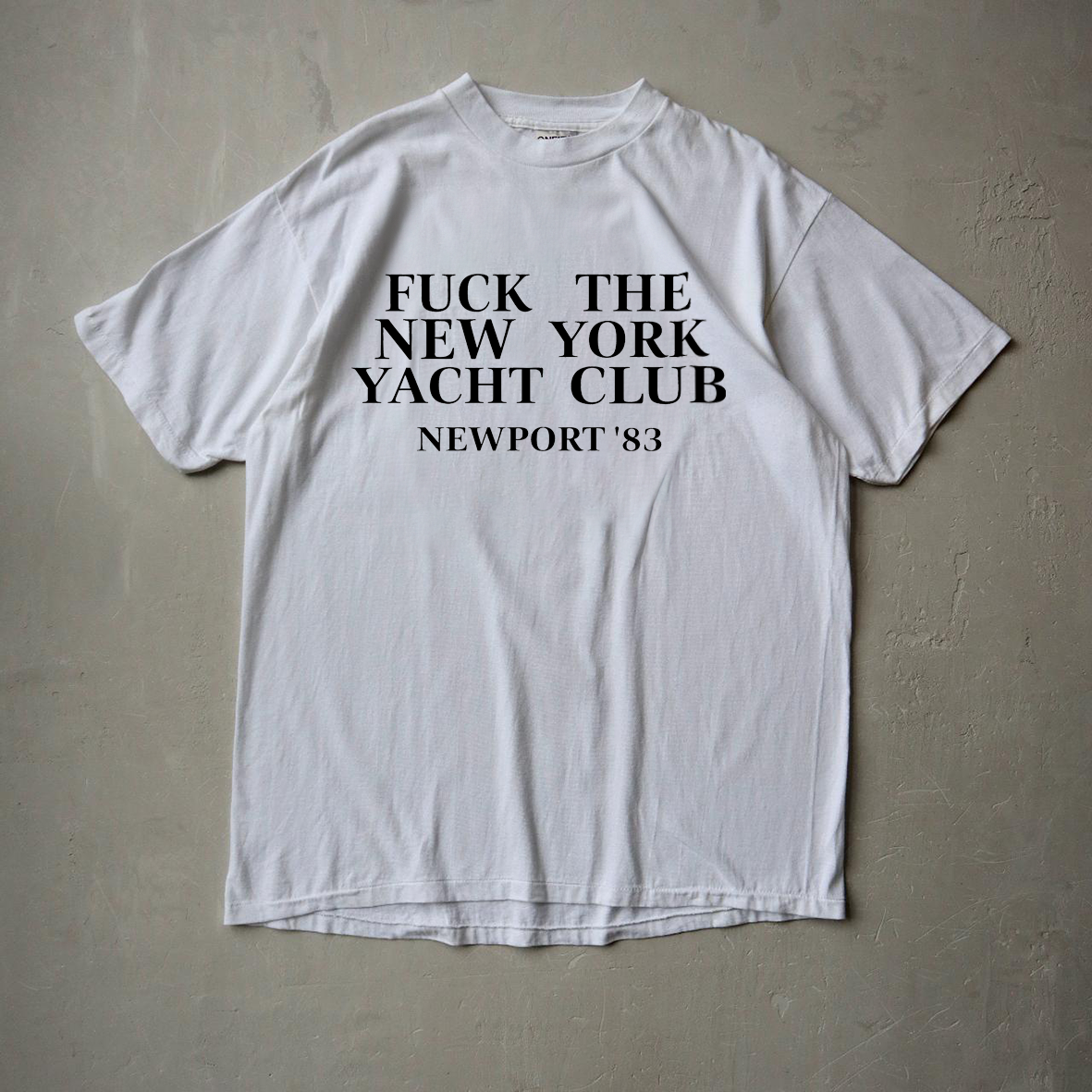 F*CK THE NY YACHT CLUB LUXE NEWPORT 83 HEAVYWEIGHT WHITE T-SHIRT