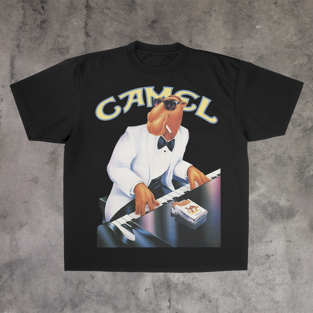 JOE CAMEL KEYS HEAVY WEIGHT BLACK T-SHIRT