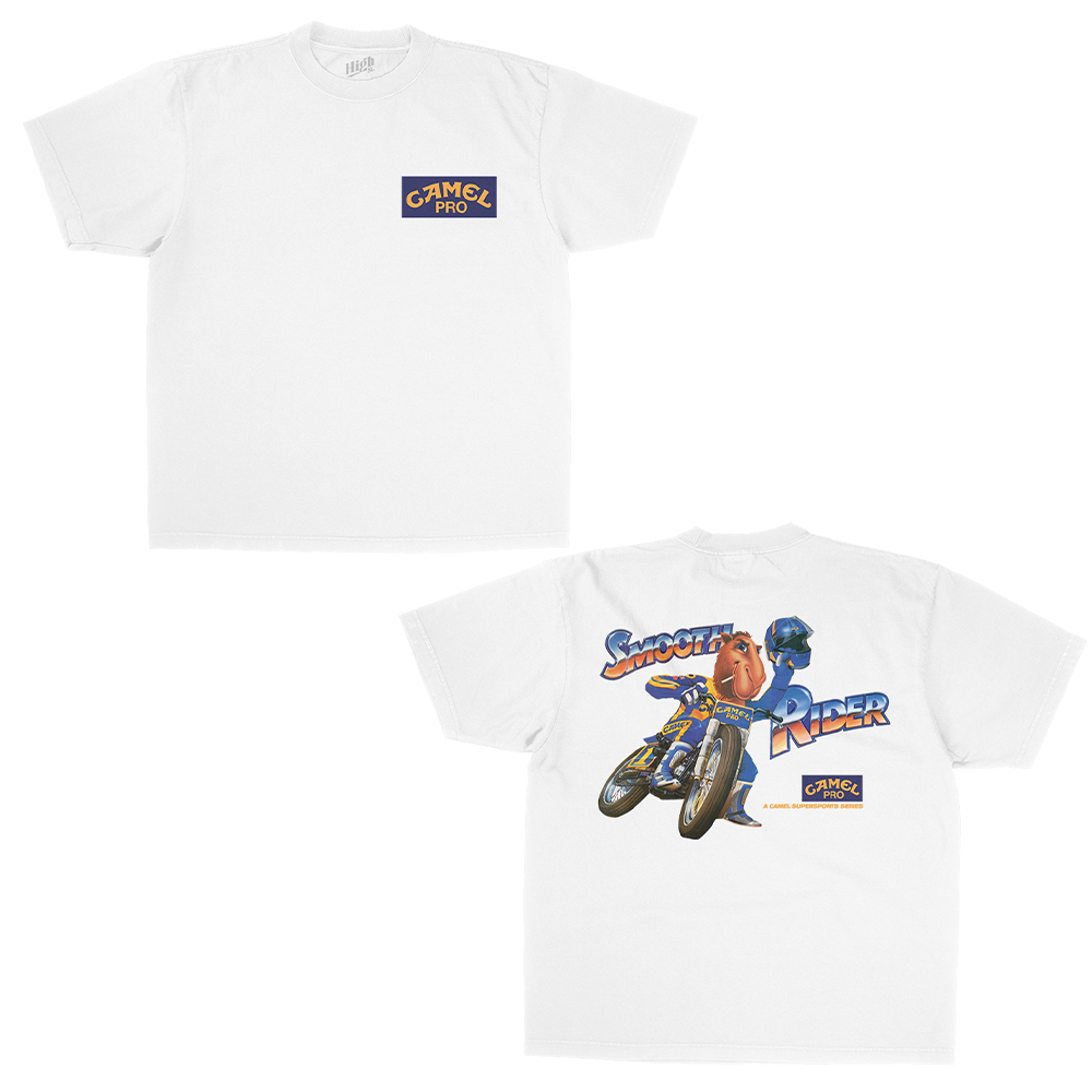 JOE CAMEL MOTO HEAVY WEIGHT WHITE T-SHIRT