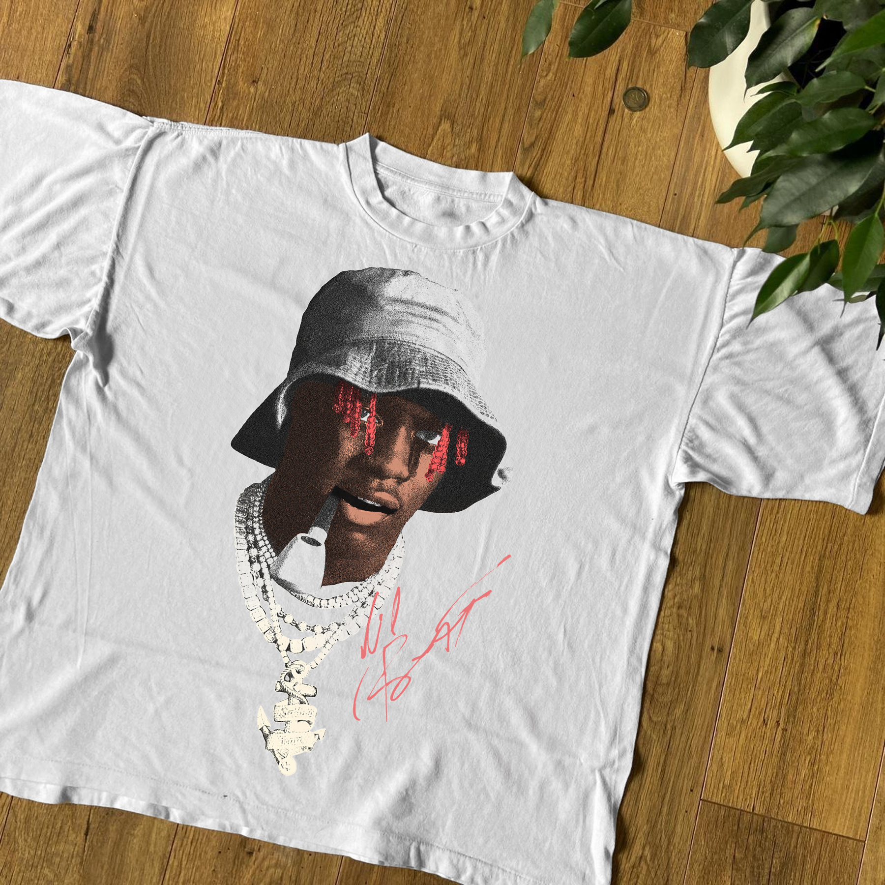 LIL YACHTY LIL BOAT HEAVY WEIGHT WHITE TEE