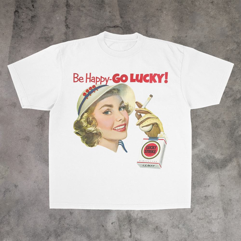 LUCKY GAL HEAVY WEIGHT WHITE T-SHIRT