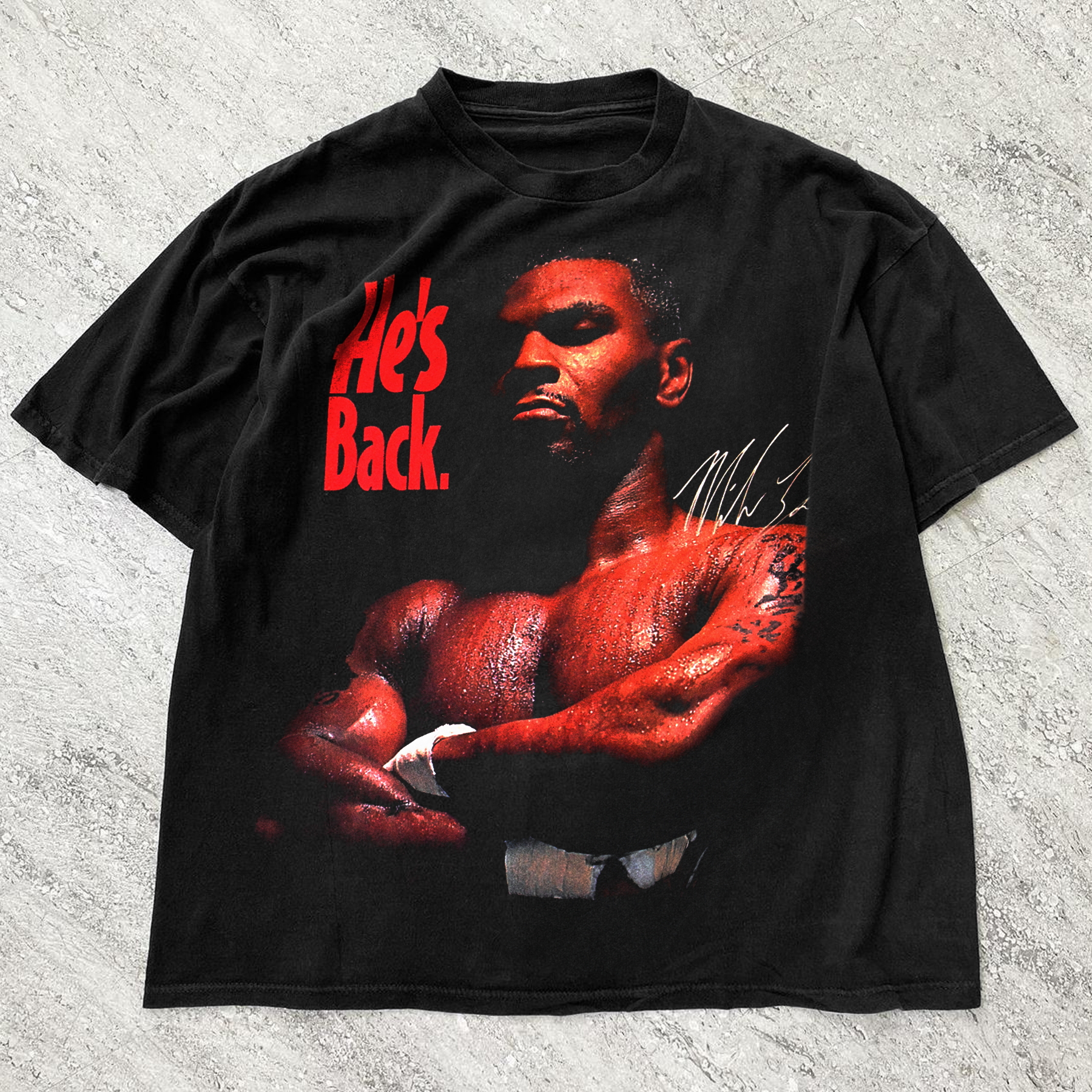 RETRO MIKE 'HE'S BACK'  1995 BLACK T-SHIRT