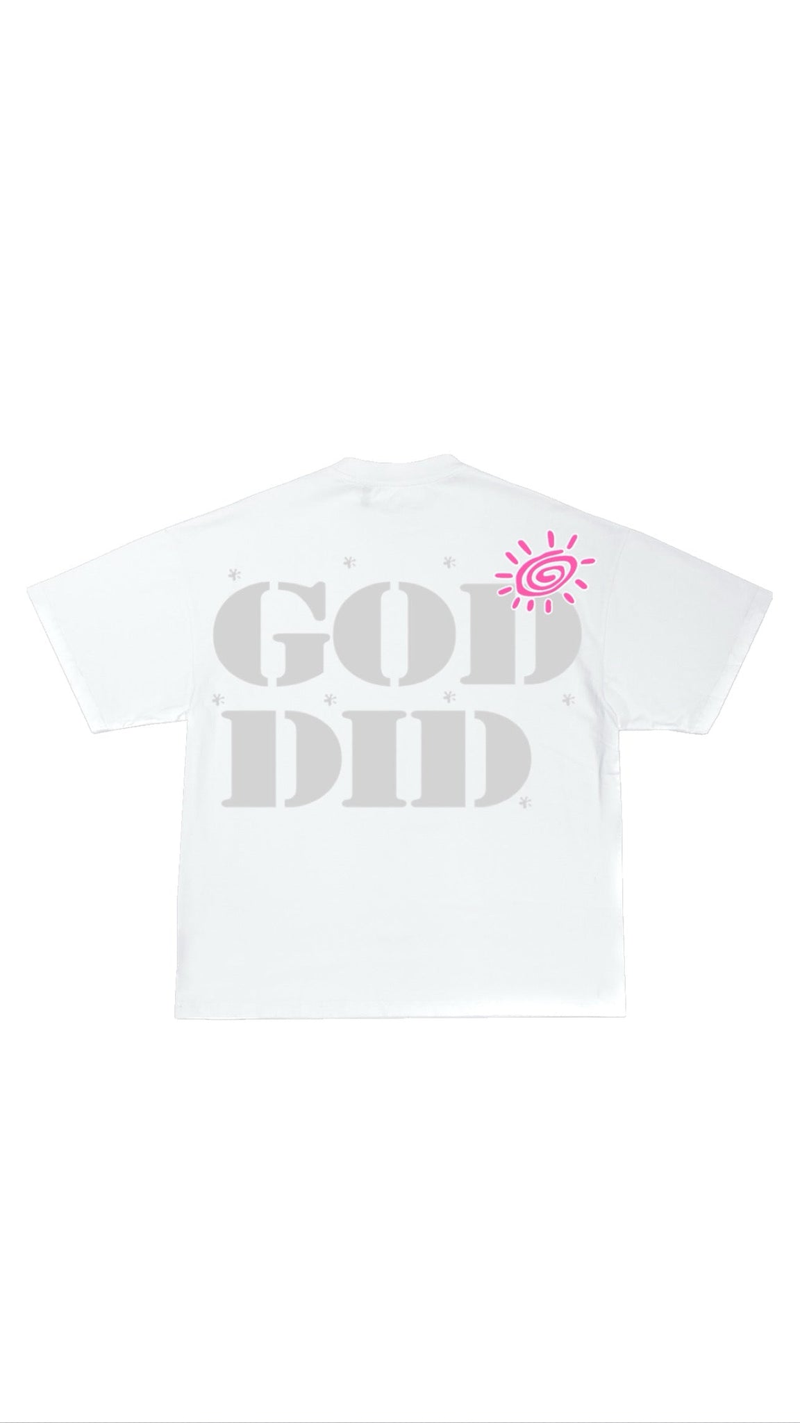 GOD DID TEE (GREY/PINK)