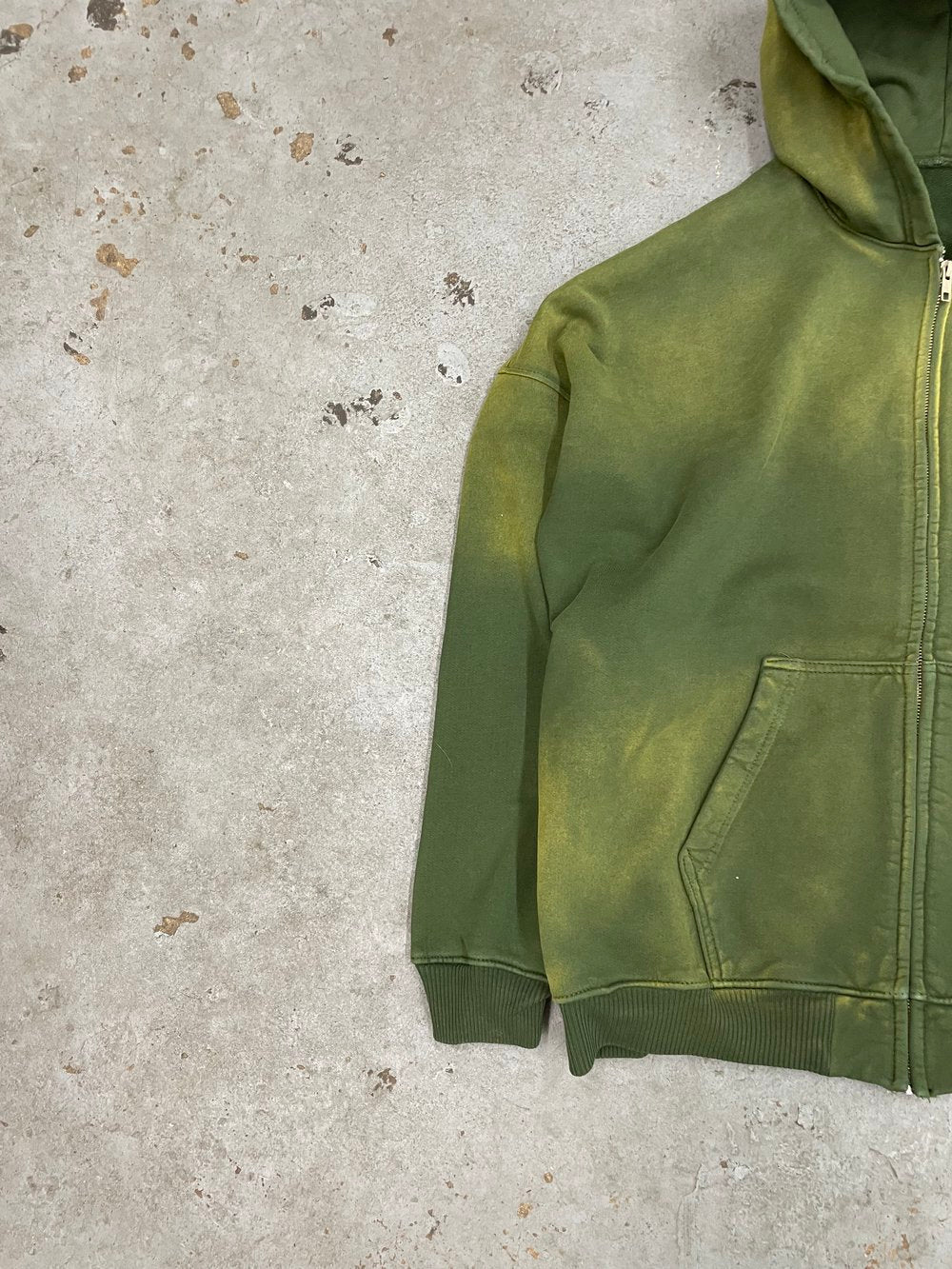 OVERSIZE ZIP UP HOODIE AGED FOREST GREEN