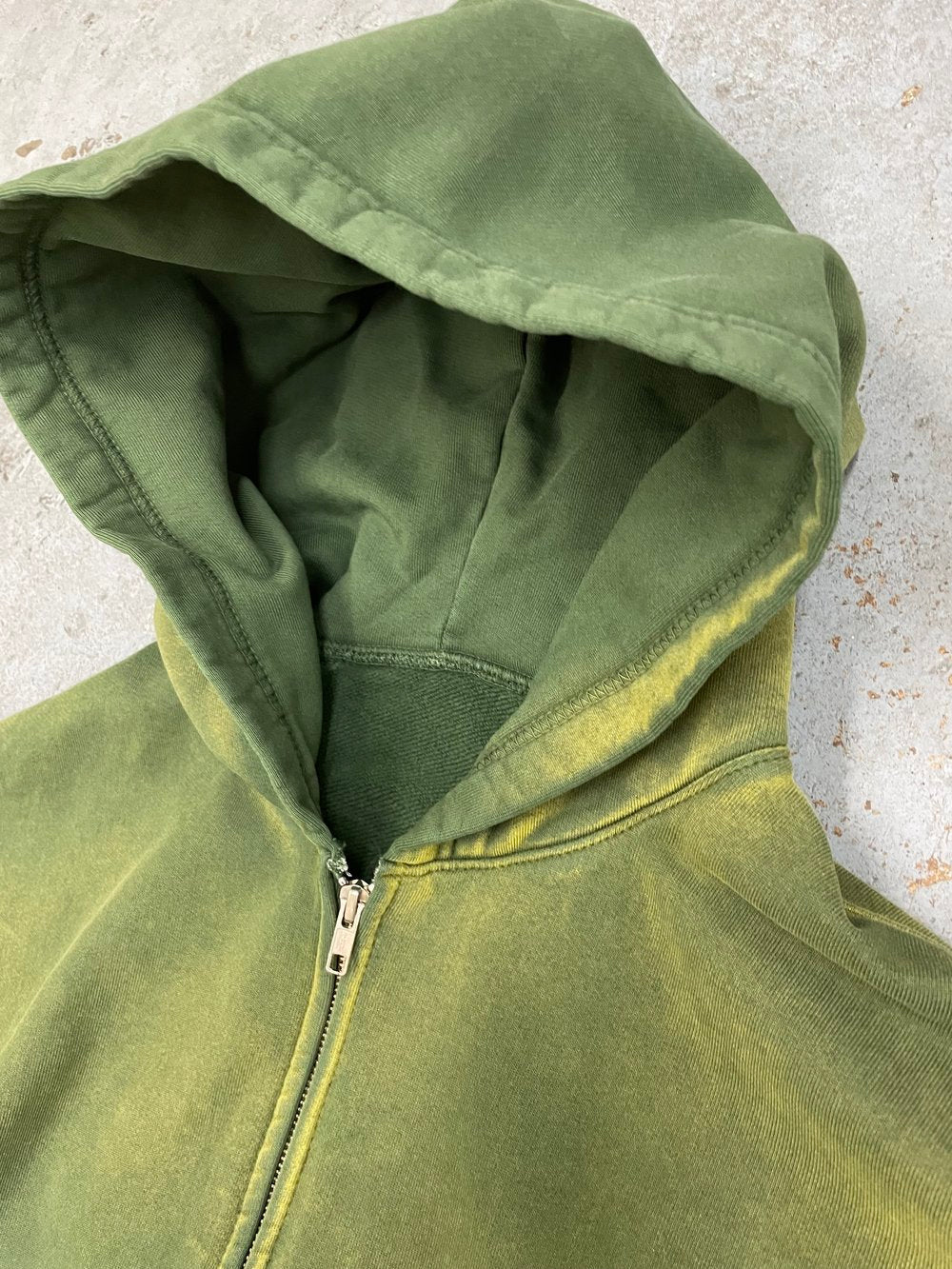 OVERSIZE ZIP UP HOODIE AGED FOREST GREEN