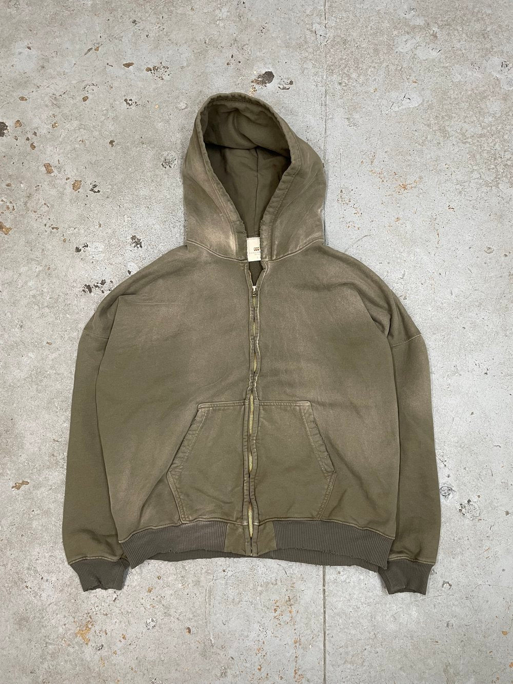 OVERSIZE ZIP-UP HOODIE AGED OLIVE GREEN