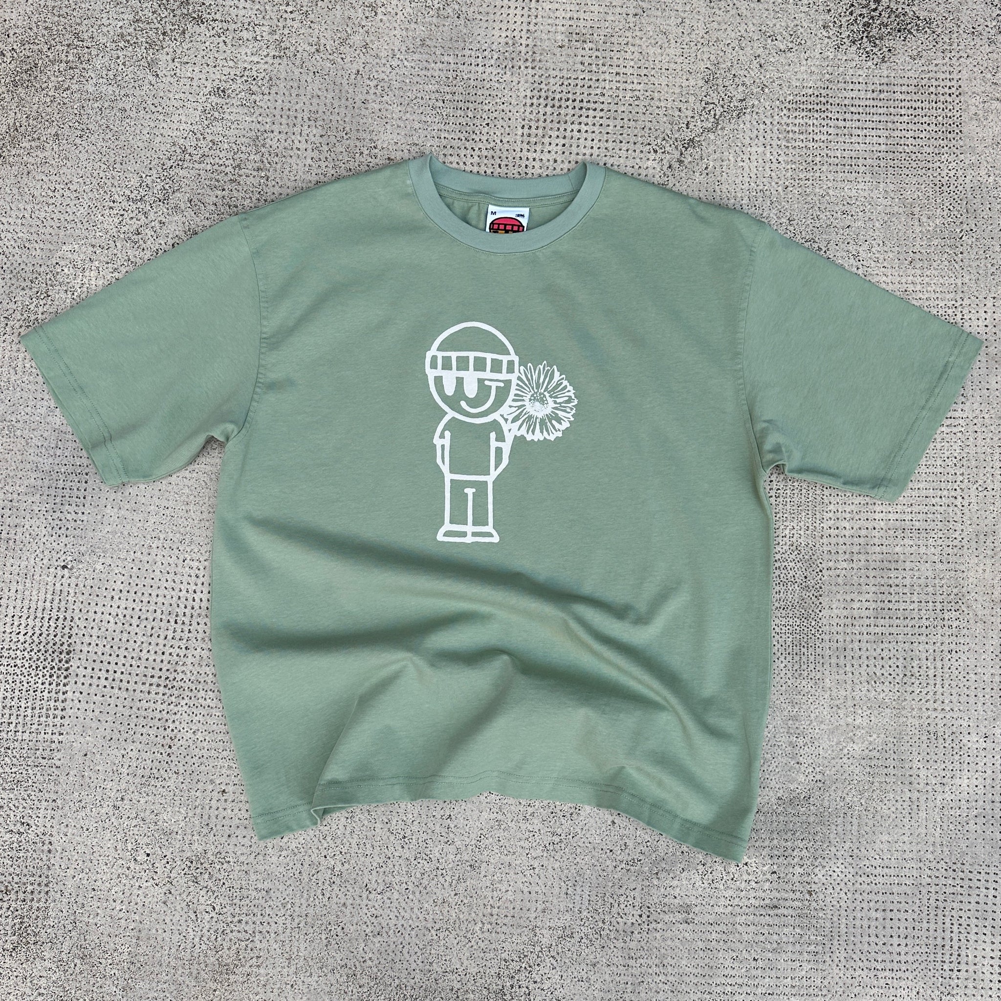 Hidden flower wil olive tee