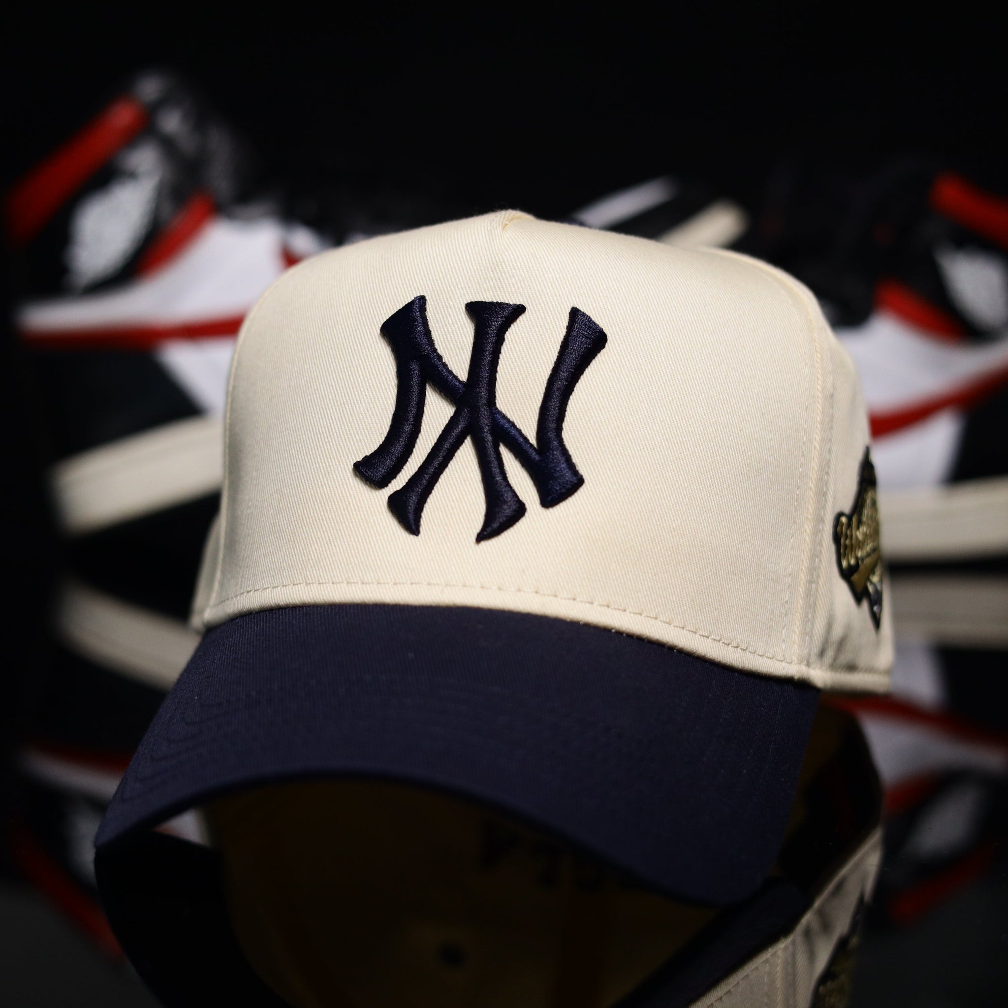 5 Panel Mini Patch NY Snapback Navy & Cream