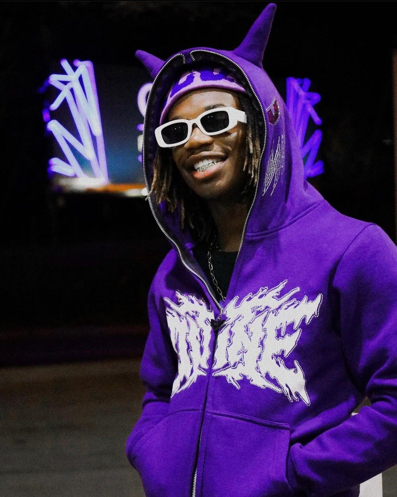 Purple Bat Hoodie