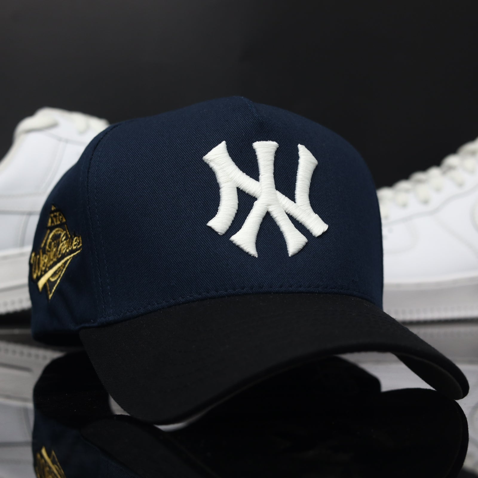 5 Panel NY Snapback NAVY Black