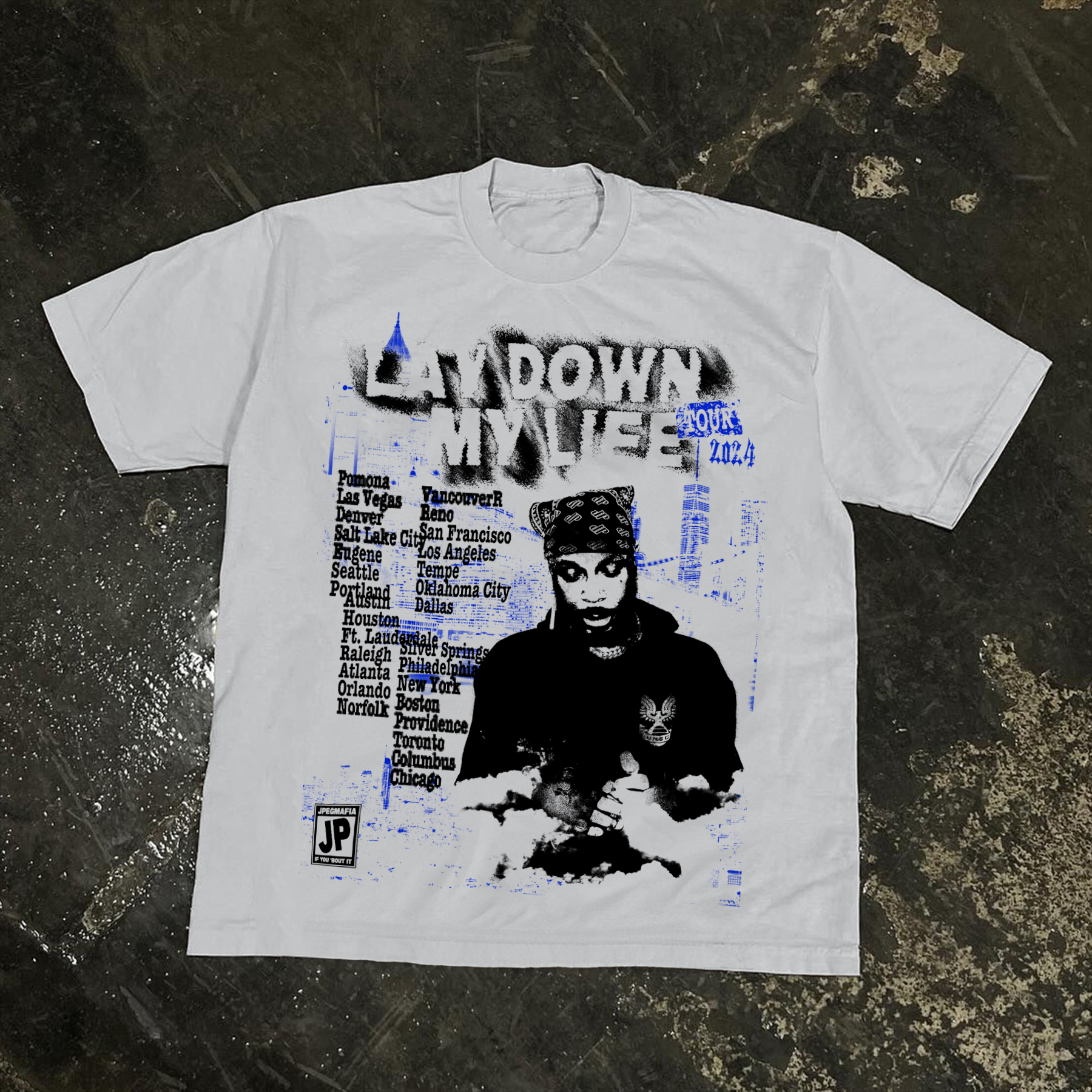 'LAY DOWN MY LIFE' 2024 TOUR MERCH HEAVYWEIGHT WHITE T-SHIRT