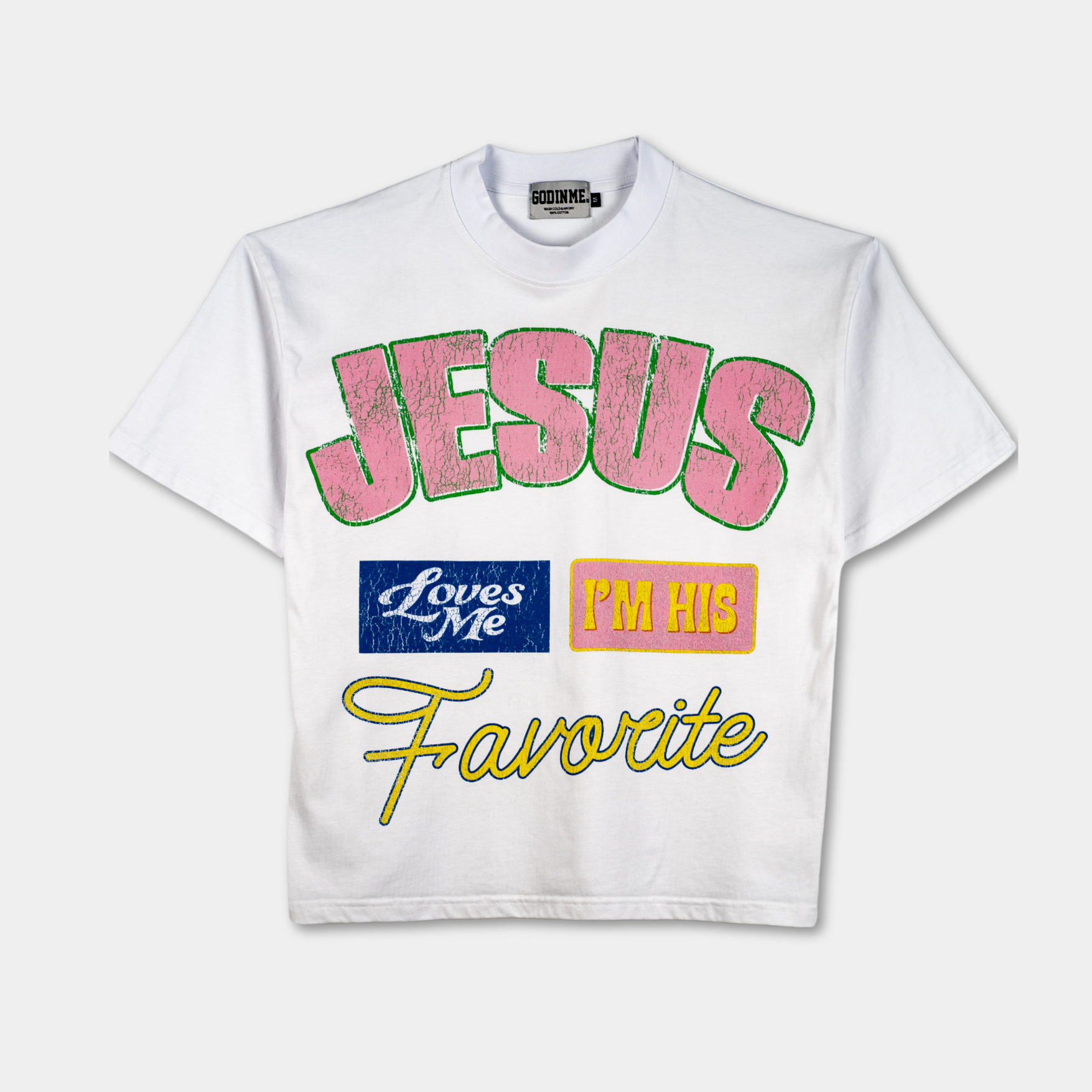 "I'M HIS FAVORITE" BOXY TEE (WHITE)