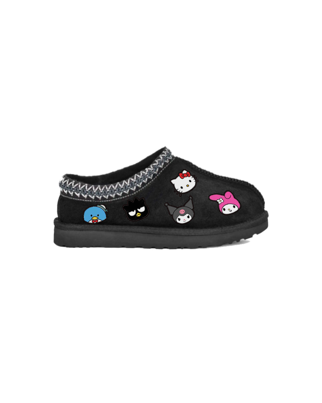 "KlTTY & FRlENDS" Black Slippers