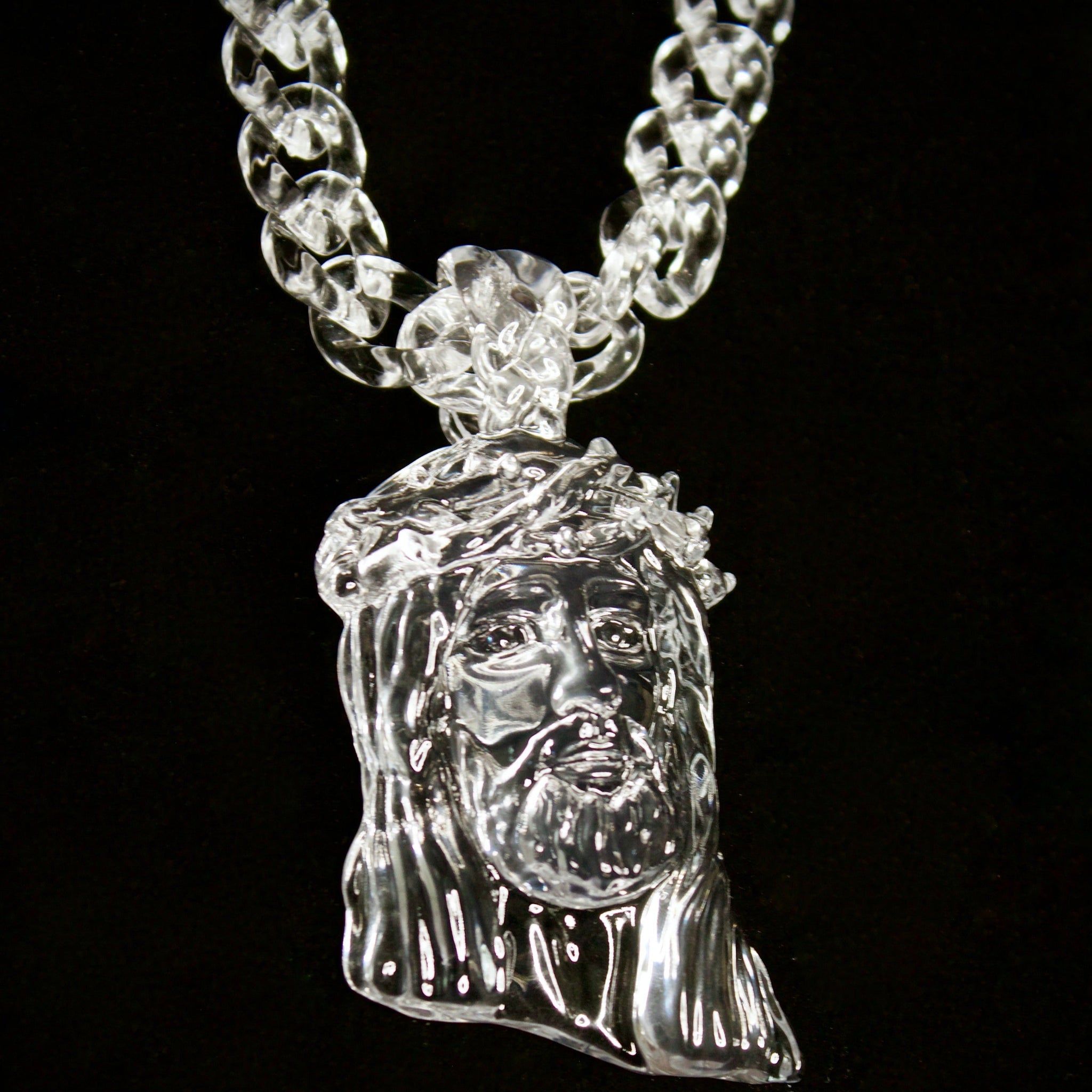 Big Clear Jesus Piece Pendant