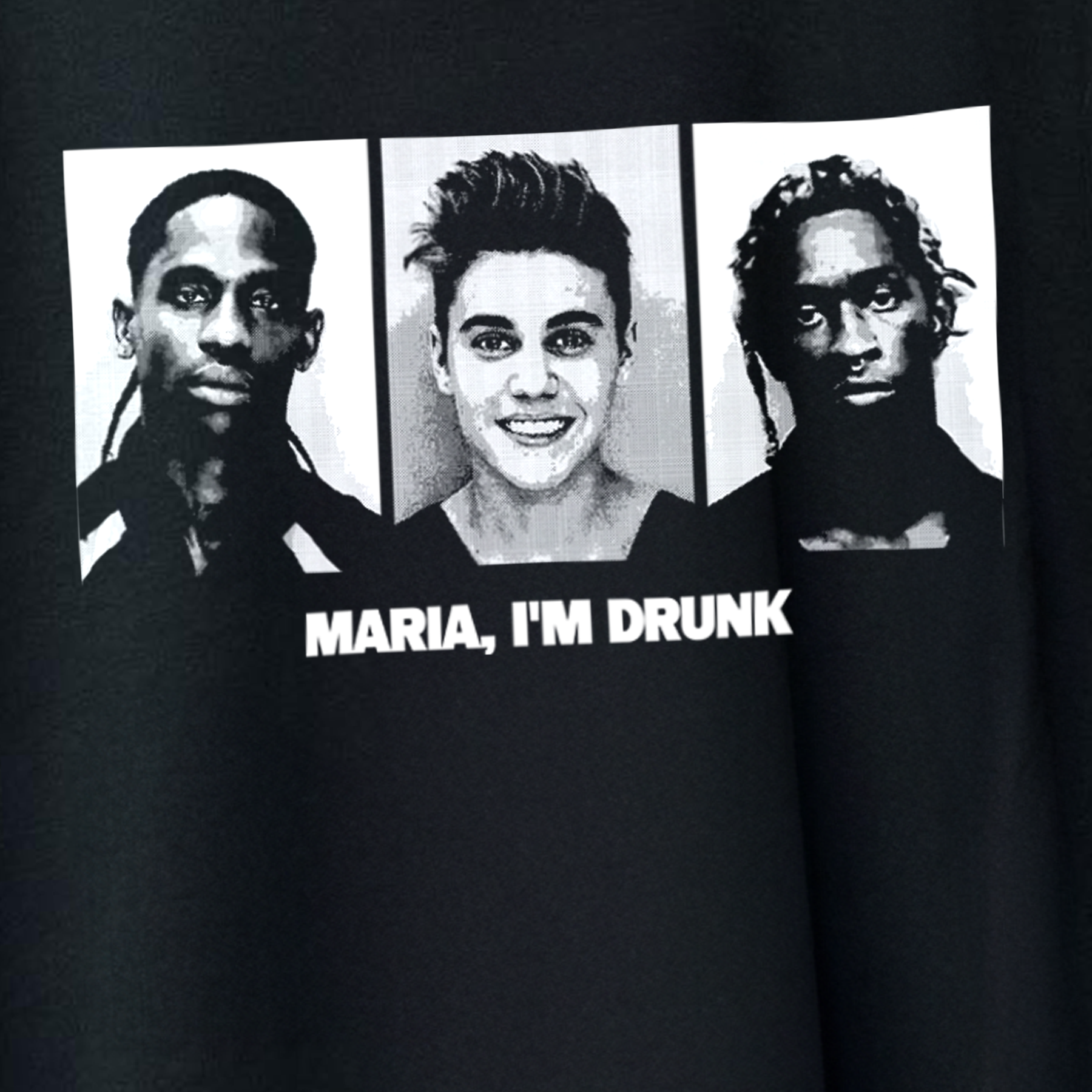 'MARIA, I'M DRUNK' MUGSHOT HEAVYWEIGHT BLACK T-SHIRT