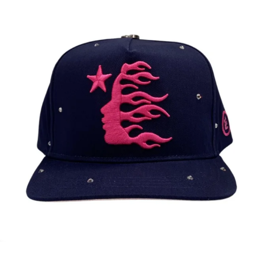 OG Snapback Hat Crystals “Navy Pink”