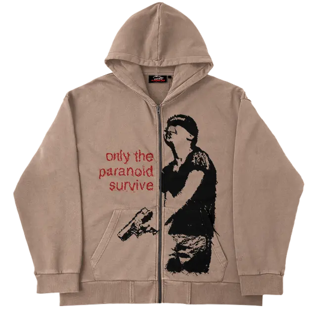 Only The Paranoid Survive Zip Up