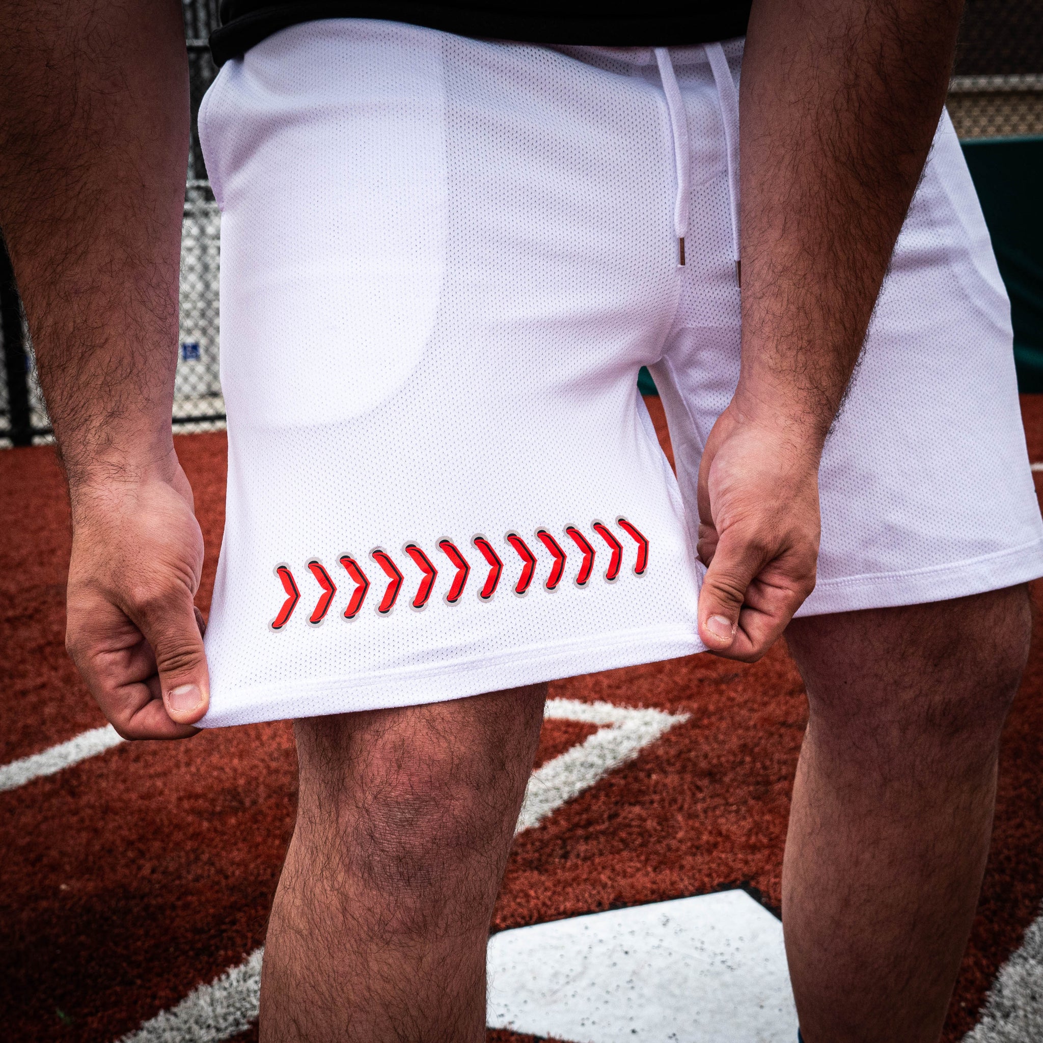 Baseball Seams Shorts - White