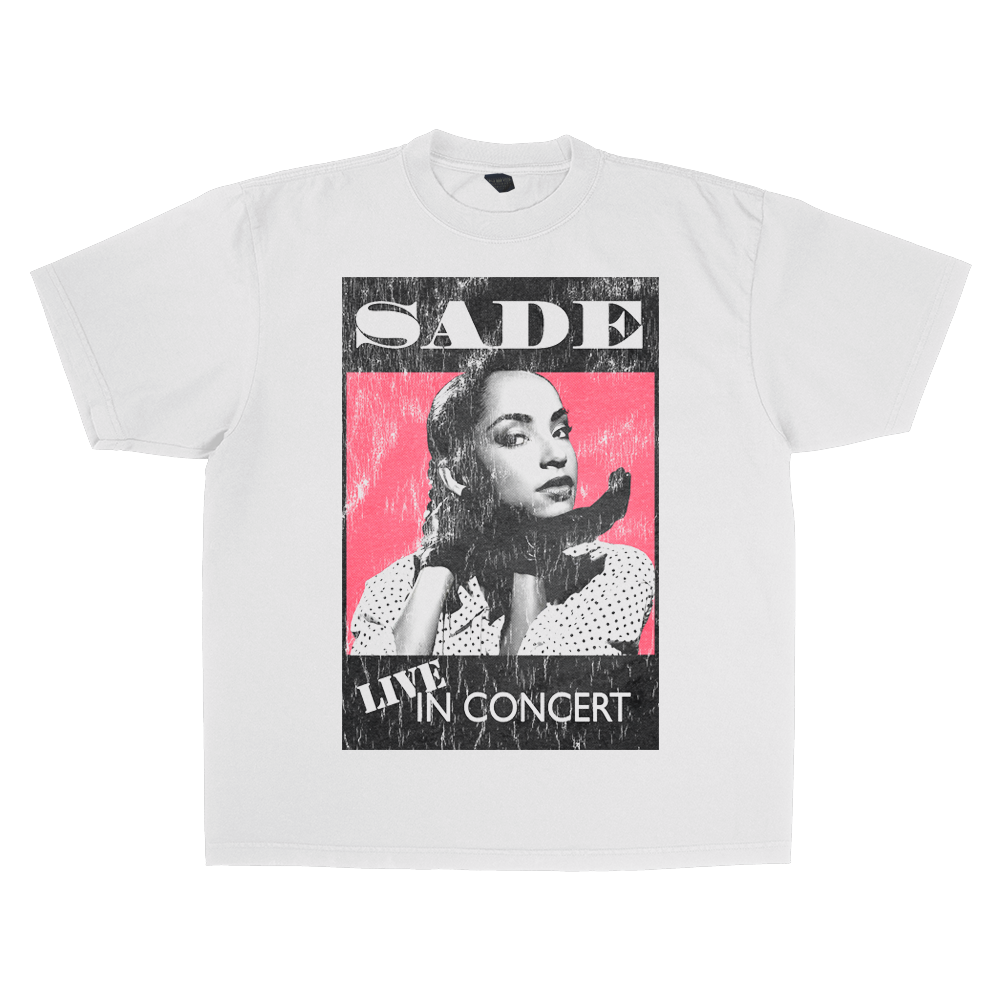 SADE WHITE HEAVY WEIGHT T-SHIRT