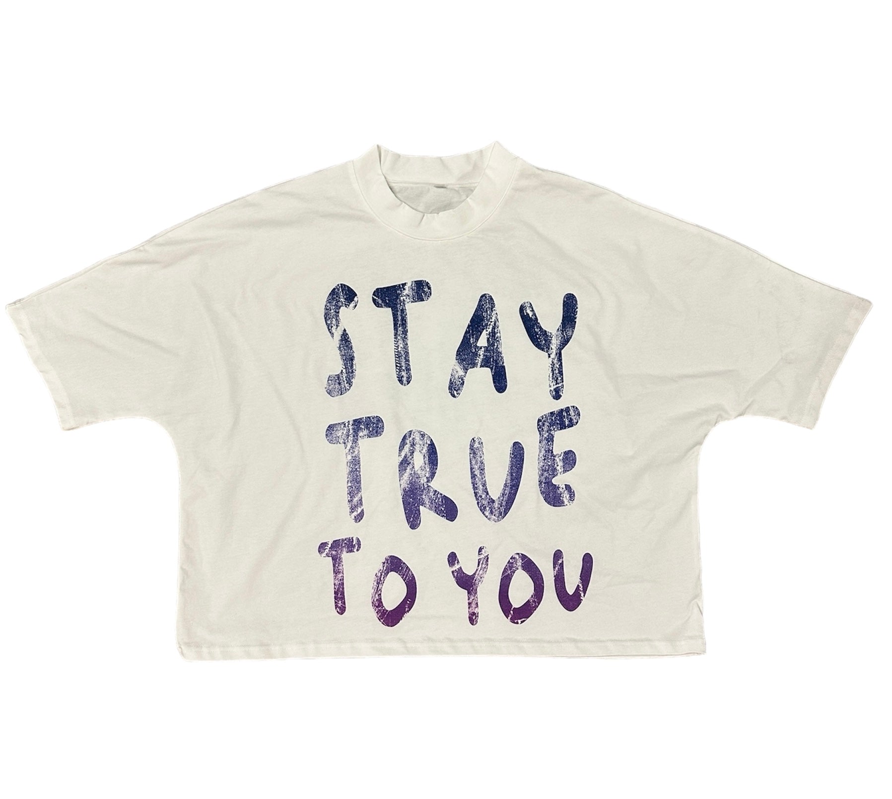 "STAY TRUE TO YOU" BOXY CROPPED TEE