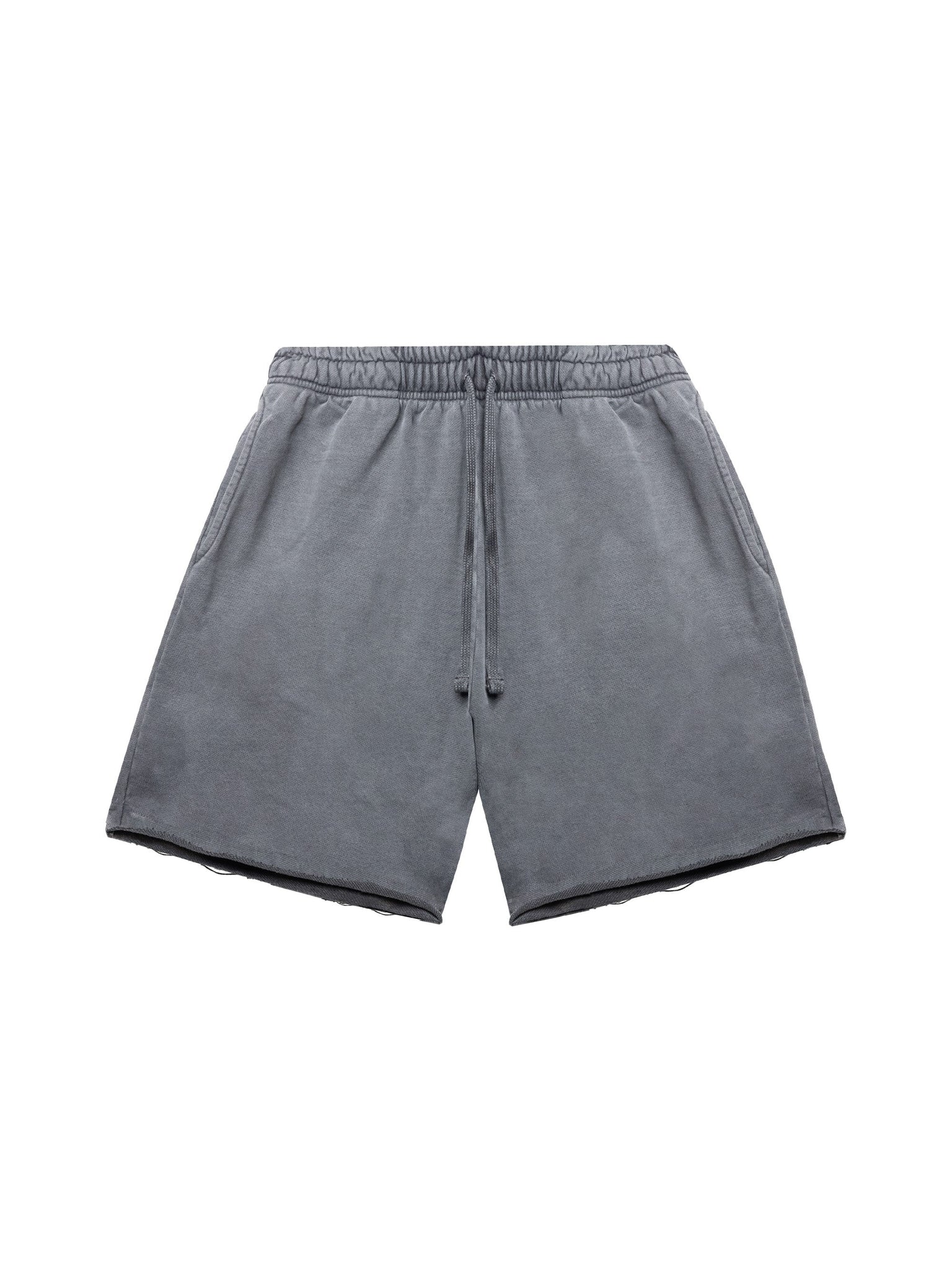 RAW EDGE PIGMENT BLACK SWEATSHORTS