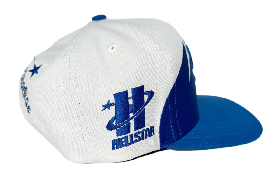 Hellstar Shark Teeth Snapback Hat Off White/Royal Blue