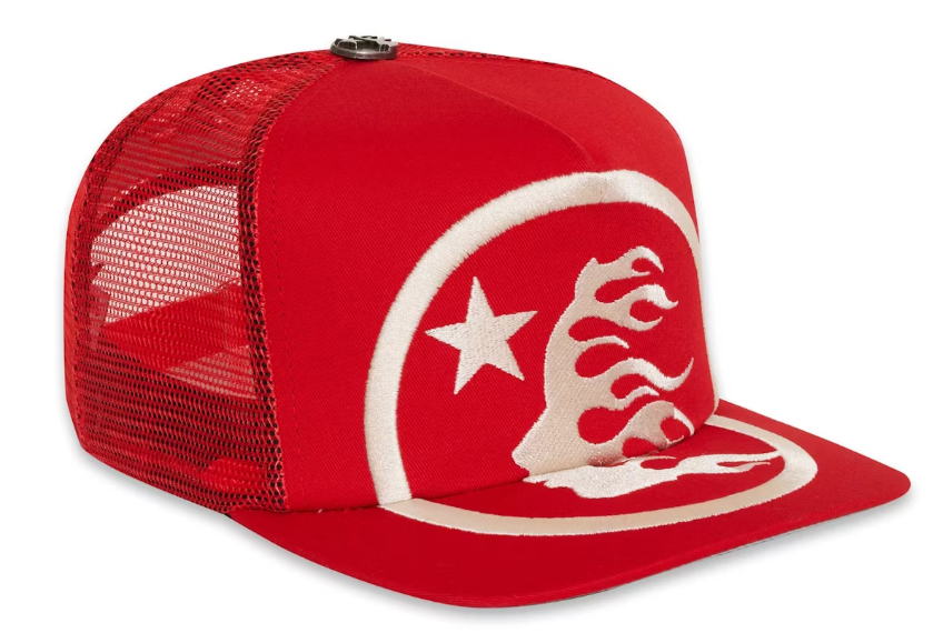 Hellstar Big Logo Trucker Snapback Hat Red