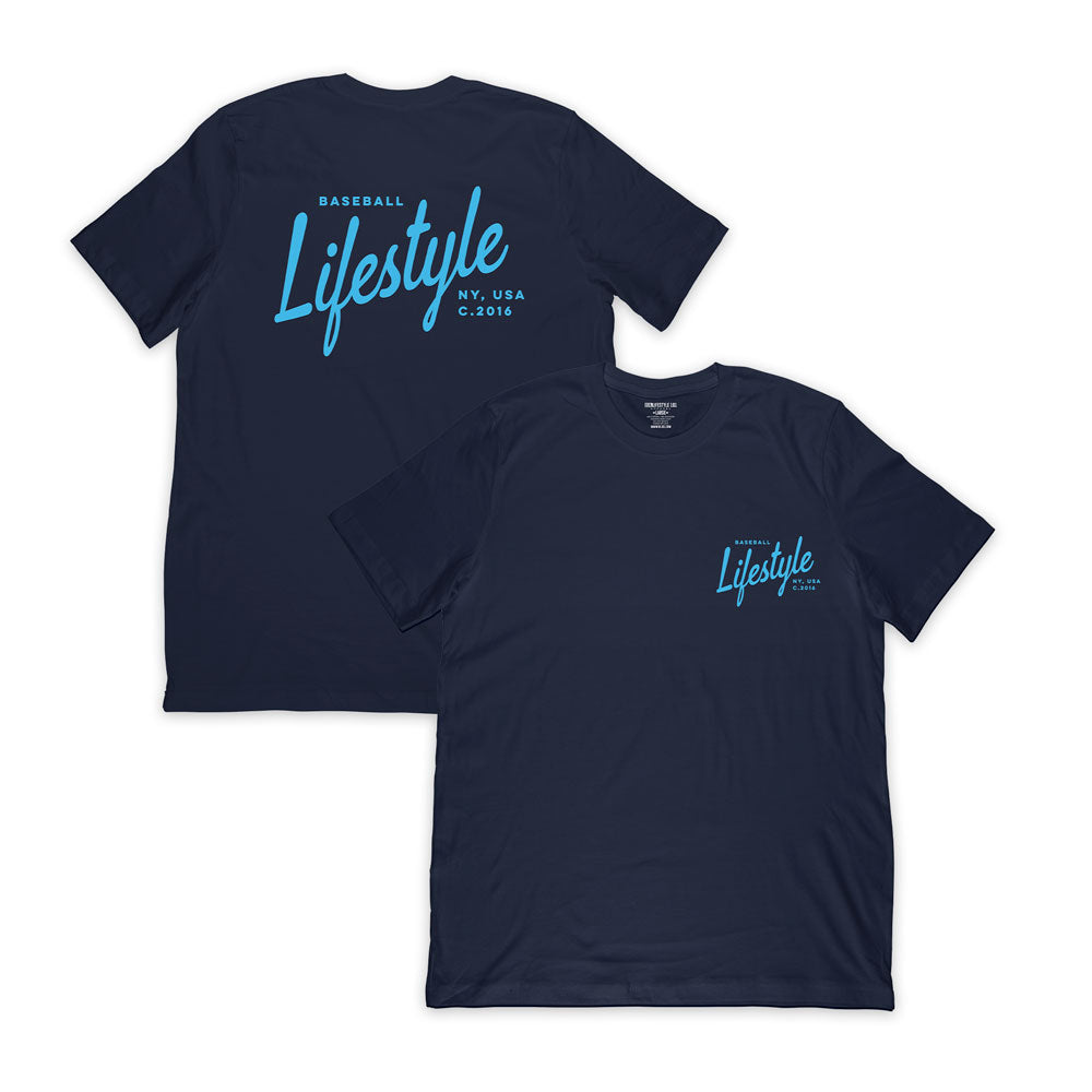 Signature Tee - Navy/Light Blue