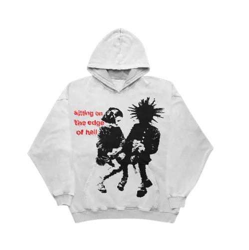 Sitting on the edge hoodie