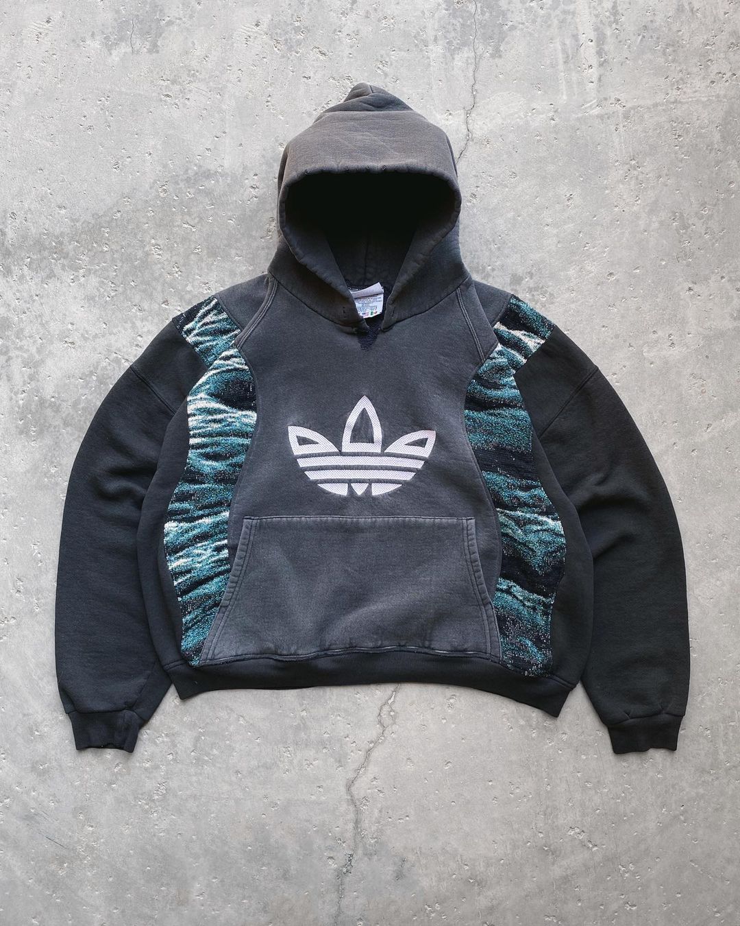 Reworked Adidas hoodie Black