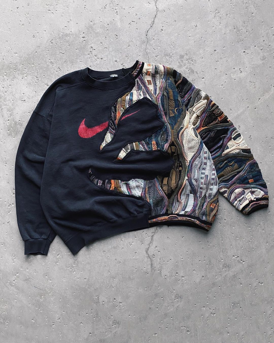 Reworked Nike Knit Abstract Black