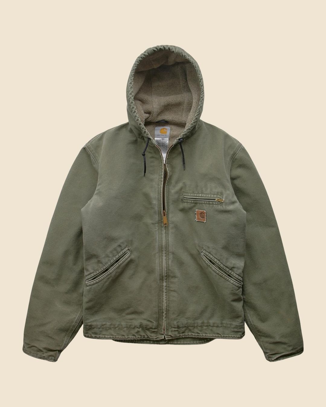 CARHARTT FULL ZIP GREEN HOODIE