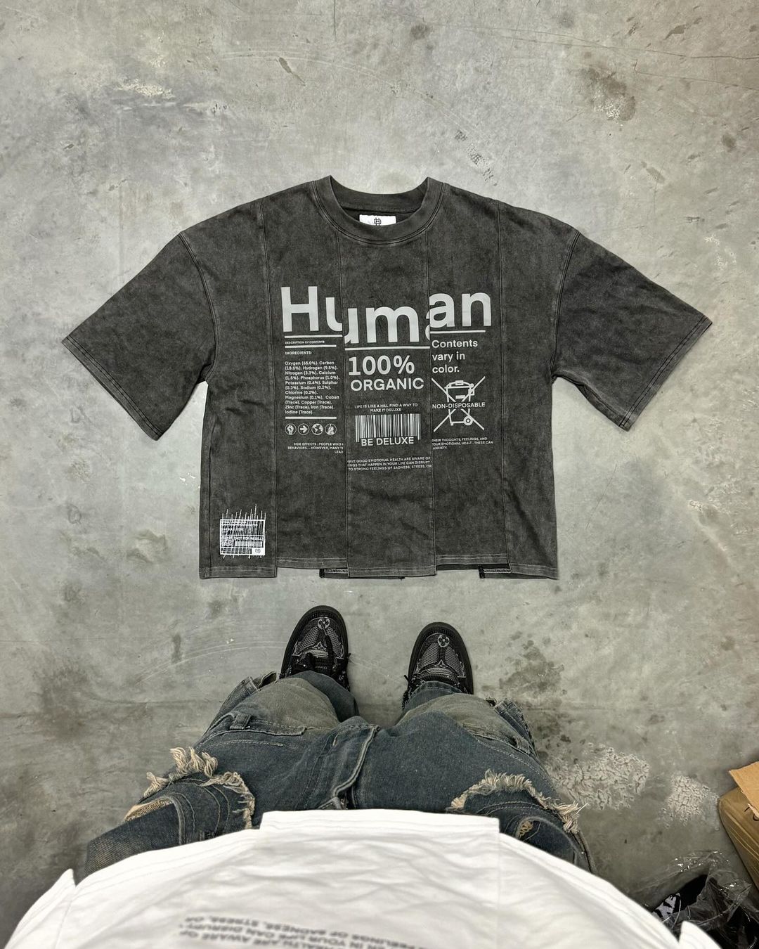 HUMAN TEE - Charcoal