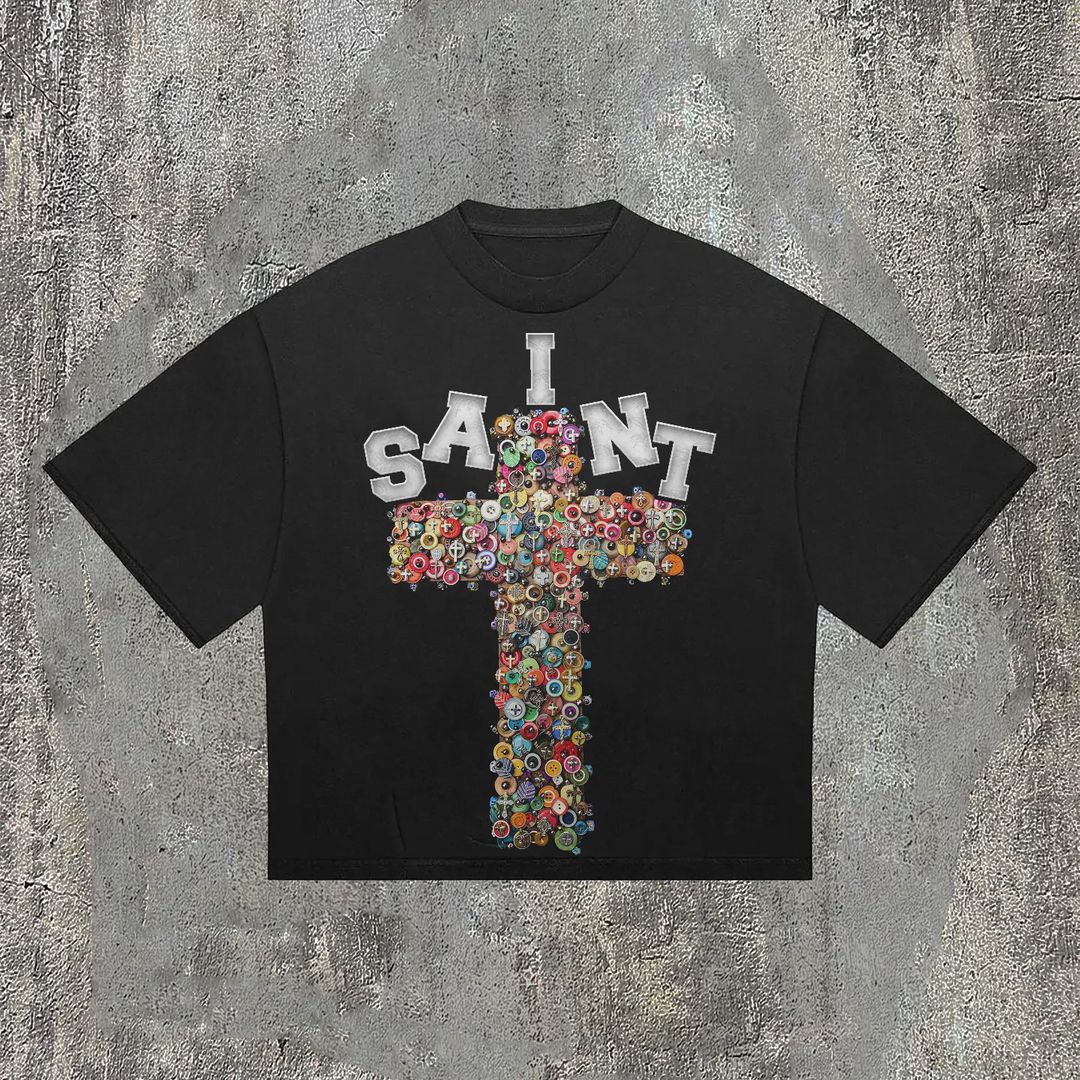 PINNED SAINT CROPPED BOX TEE