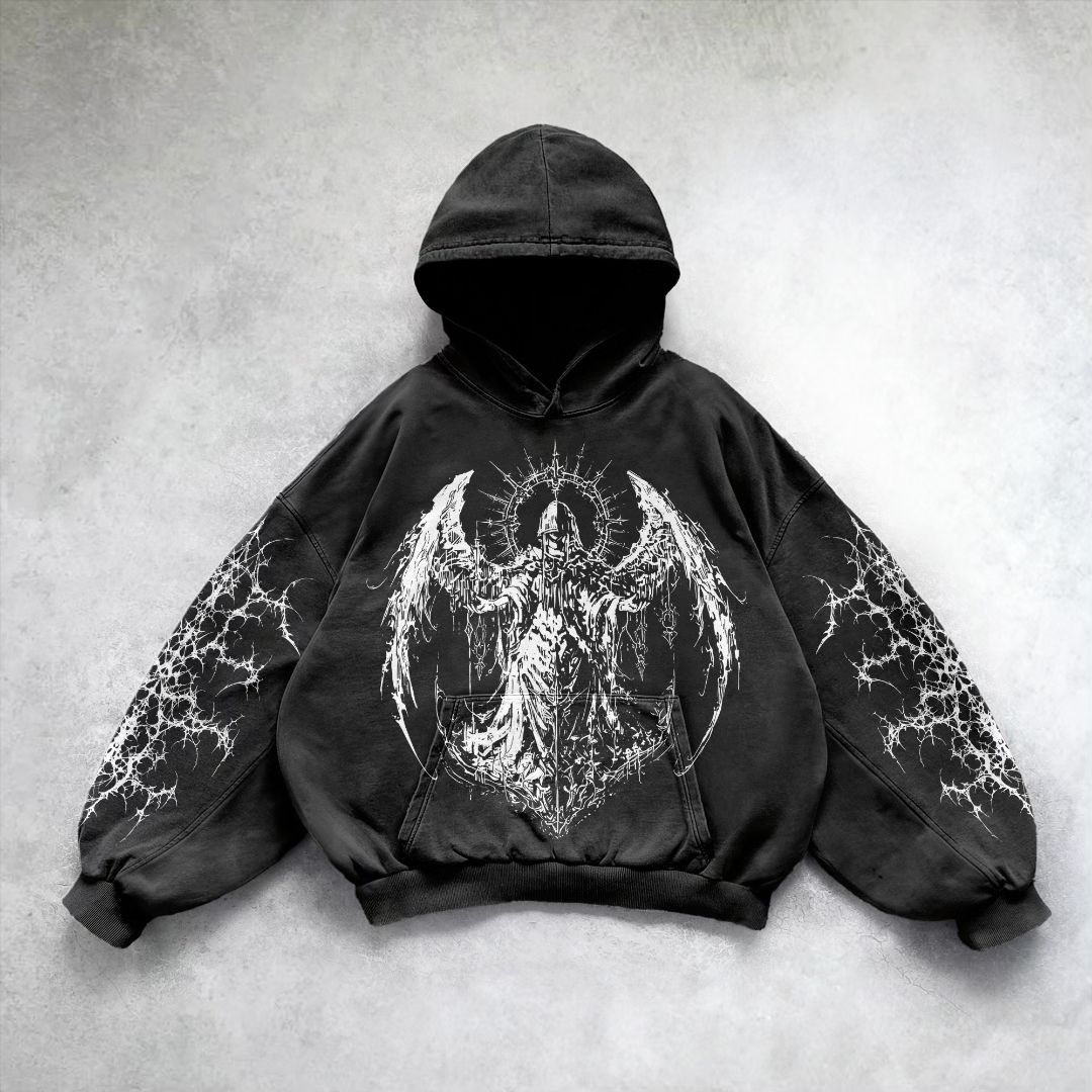 Archangel Print Oversize Hoodie