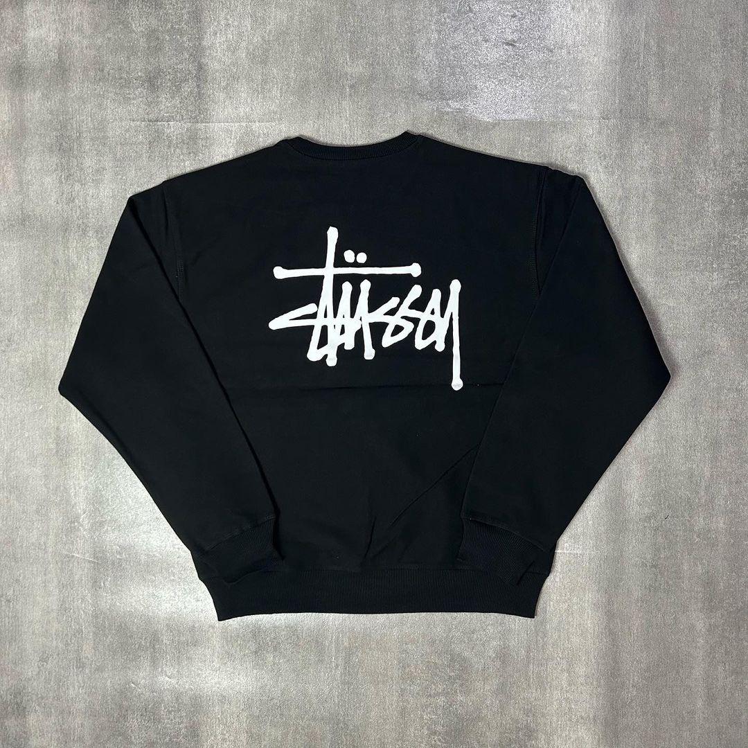 Stussy Basic Logo Crewneck Black