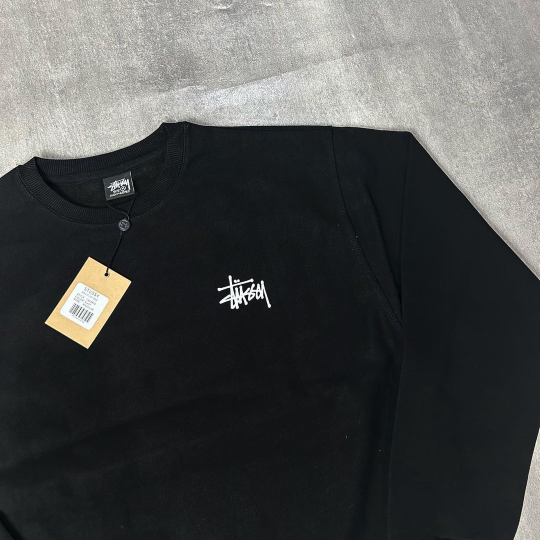 Stussy Basic Logo Crewneck Black