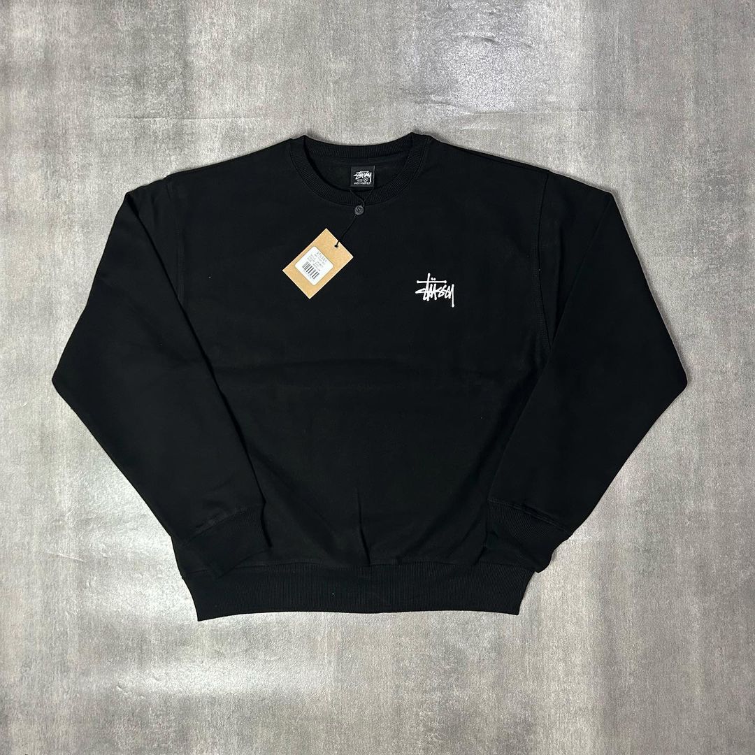 Stussy Basic Logo Crewneck Black