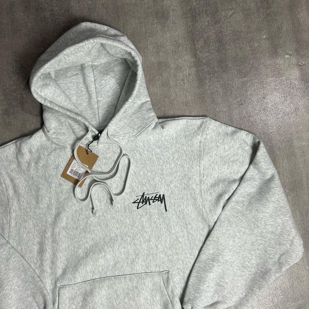 Stussy 8 Fade Ball Hoodie Ash Heather