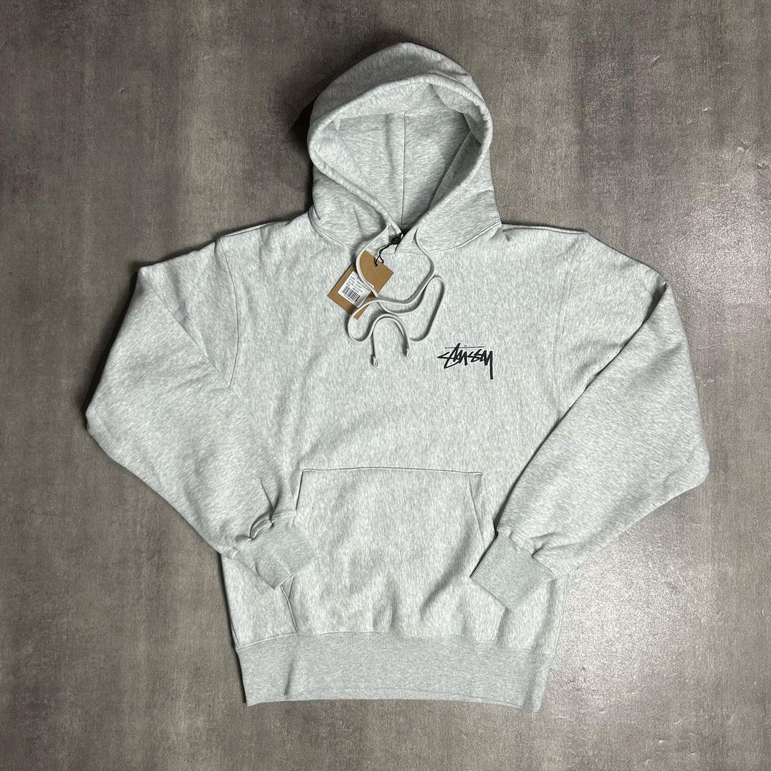 Stussy 8 Fade Ball Hoodie Ash Heather