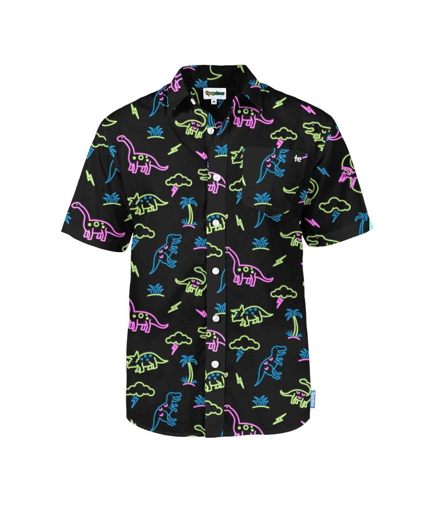 Men's Neon Dinosaur Hawaiian Shirt