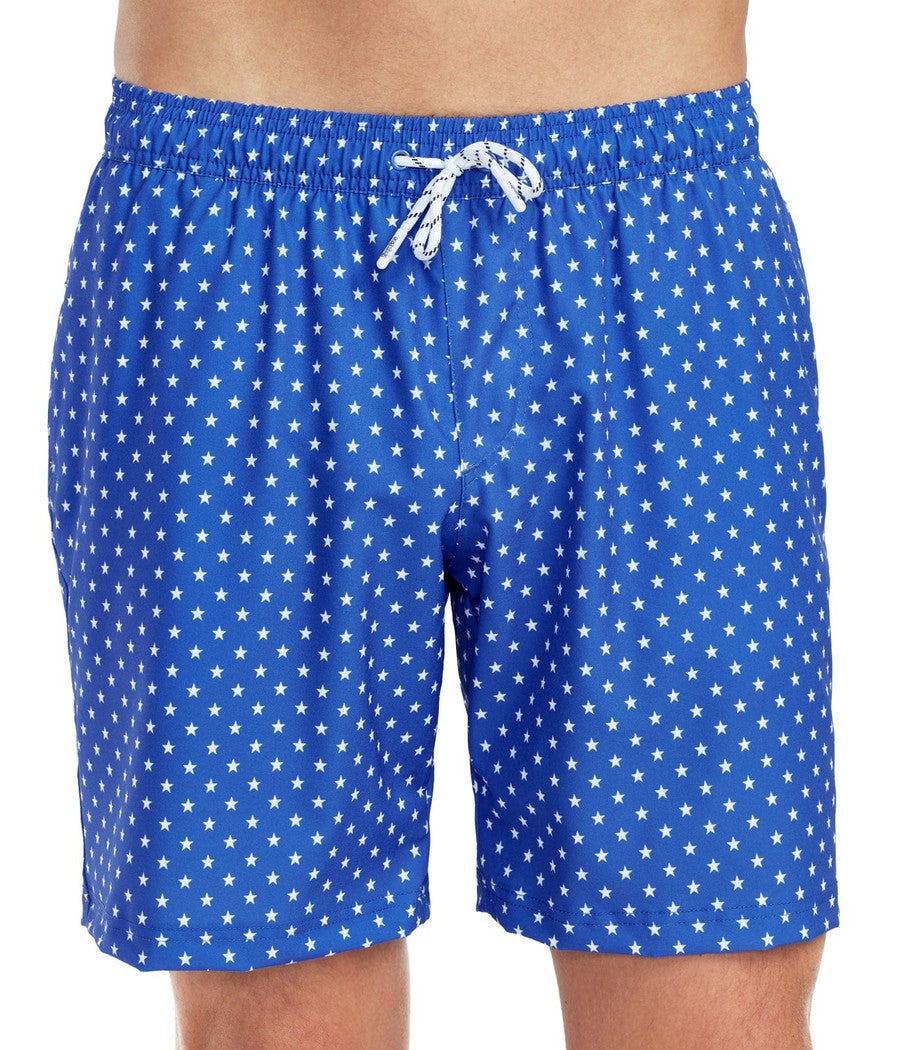 Star Spangled Stretch Swim Trunks