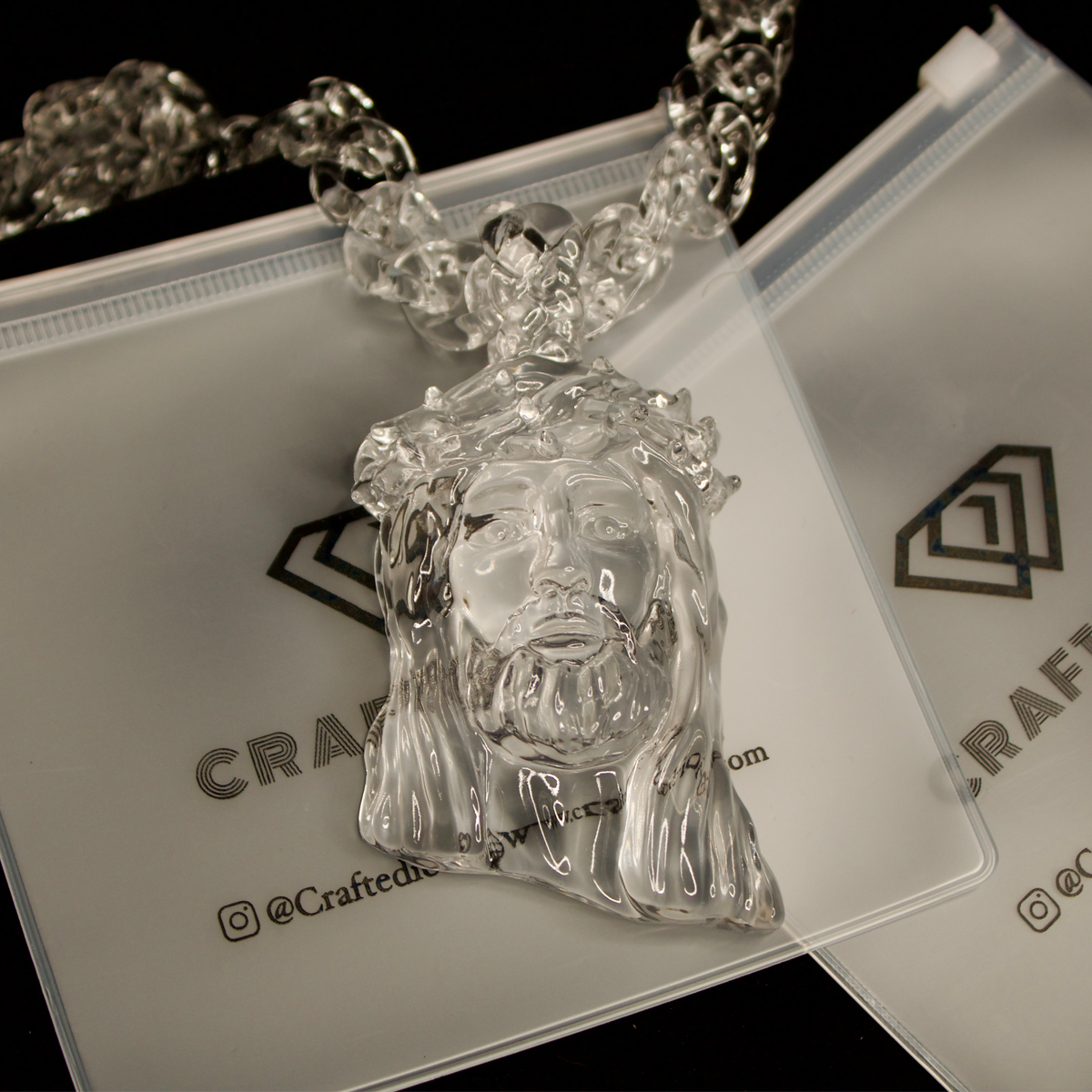 Big Clear Jesus Piece Pendant