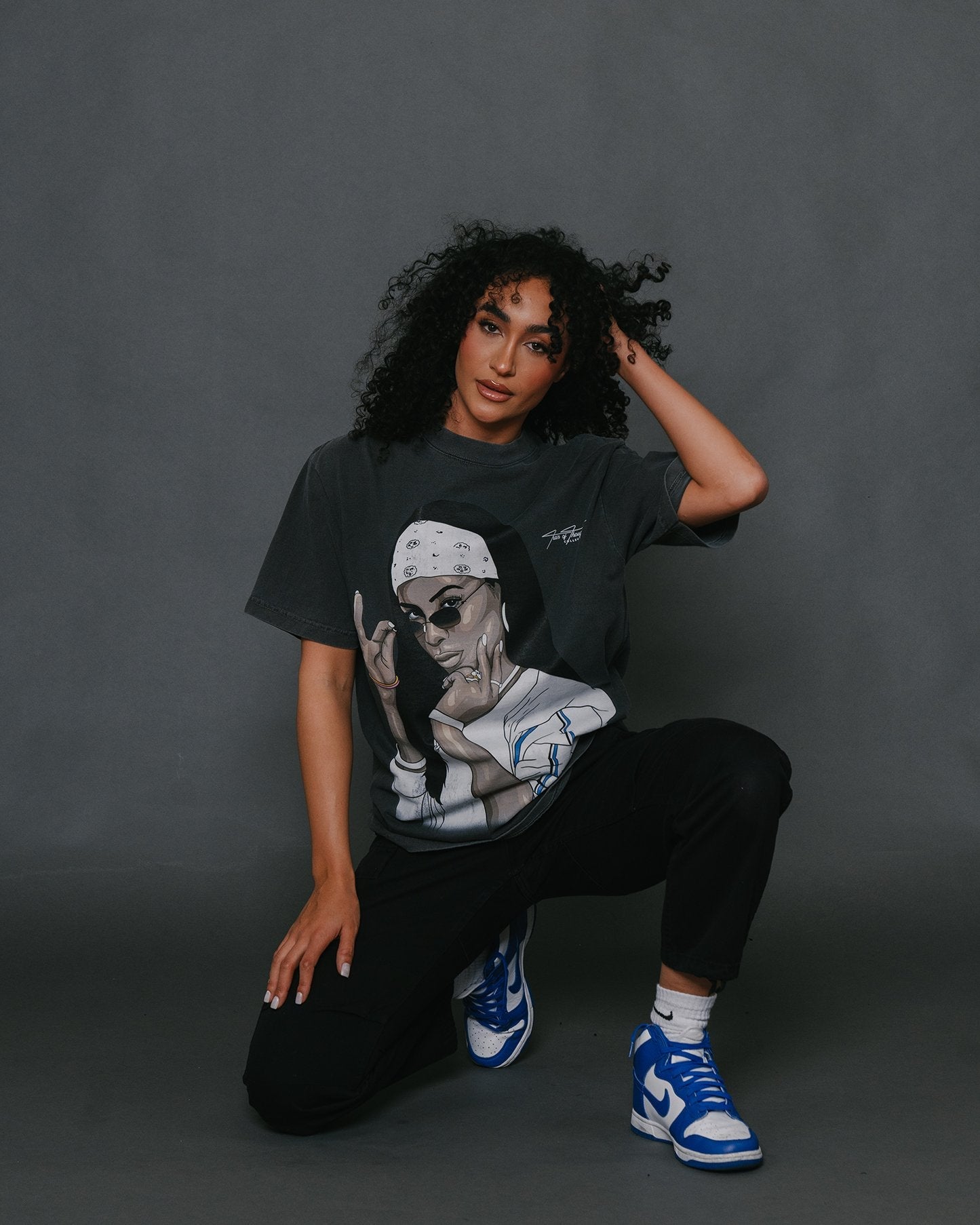 Aaliyah Big Face Oversized Shadow Tee